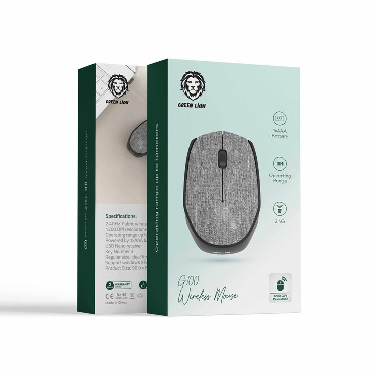 موس بیسیم گرین لاین مدل G100 - خاکستری