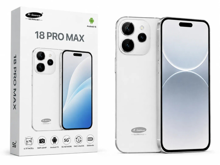 گوشی طرح اپل 18Pro Max برند X-inova / حافظه 256 گیگ و رم 8 ( آلمانی ) همراه با کاور اوجینال شرکتی